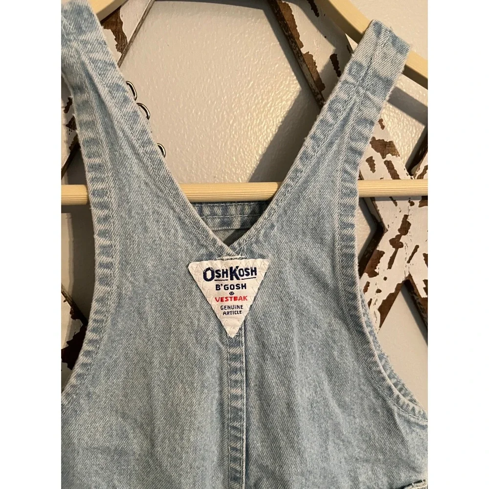 Vintage OshKosh B'Gosh Vestbak Overalls Baby Size‎ 24M Made in USA Denim Bib 90s